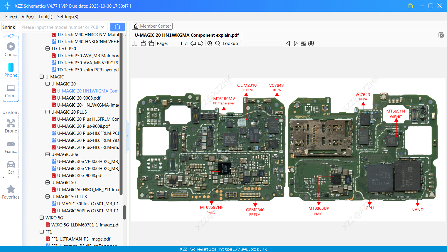 Huawei U-MAGIC 20 HN1WKGMA Component Explain